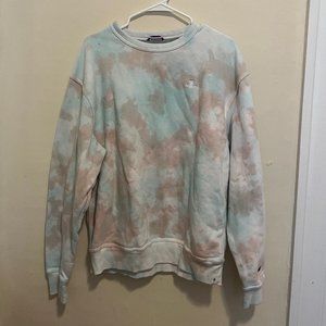 Blue & Grey Tie Dye Champion Crewneck Sweatshirt